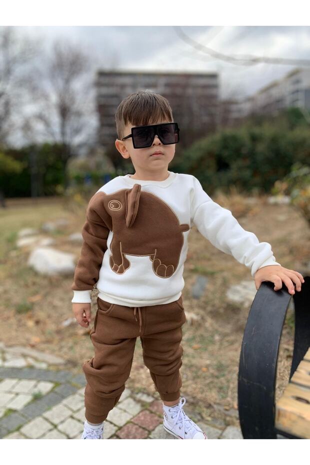 Three-Dimensional Elephant Bottom Top Tracksuit Set-unisex