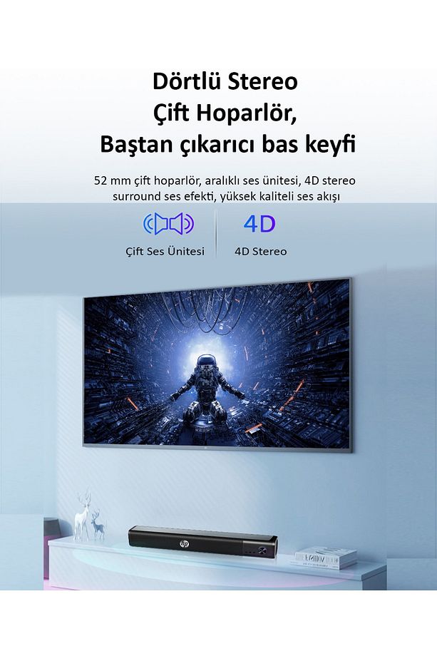 Ws10 2x3w Kablolu Soundbar Multimedya Hoparlör Speaker - 3