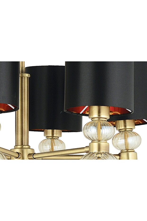 R Dolce Ragazza Şapkalı Klasik Avize 6'lı Sarı 65x80cm - 4