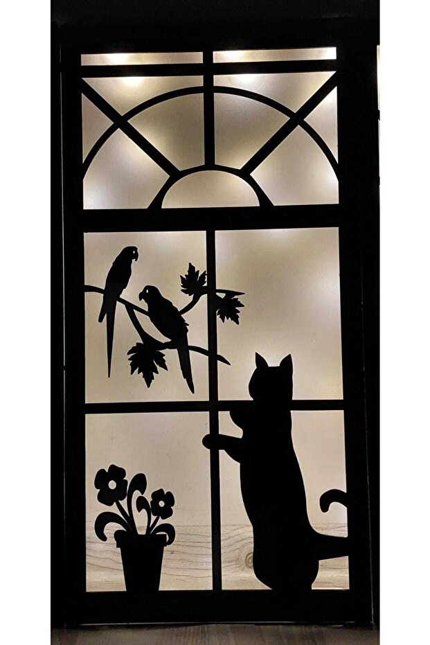 Ahşap Işıklı Duvar Tablo - 1