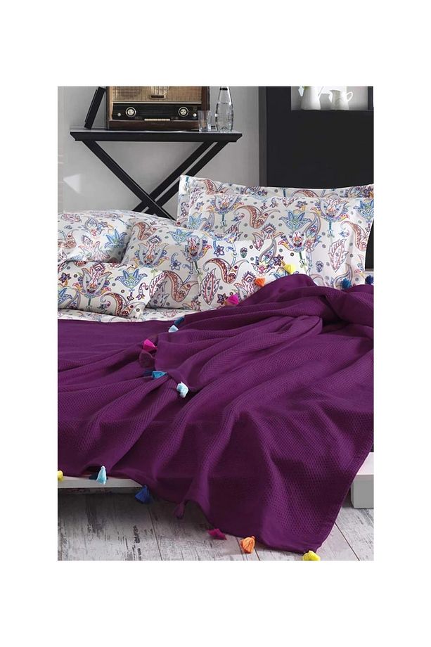 Up Style Çift Kişilik Pike Takımı Mürdüm - 3