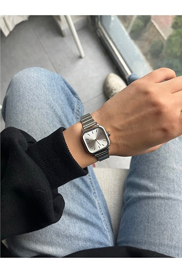 Çelik Kare Model Kadın Kol Saati - 1