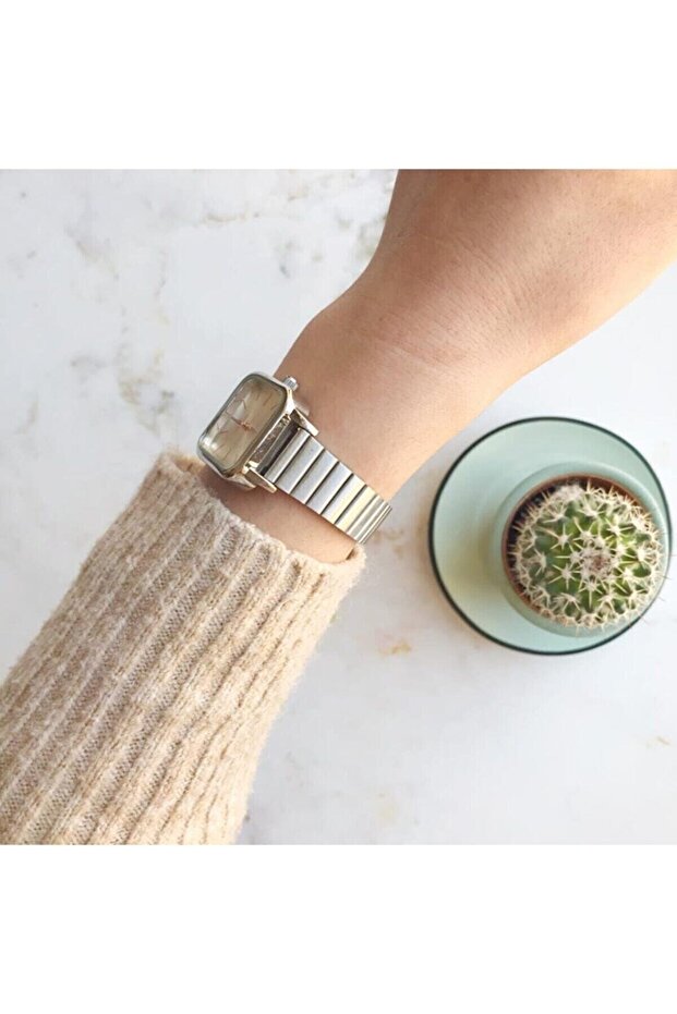 Çelik Kare Model Kadın Kol Saati - 4