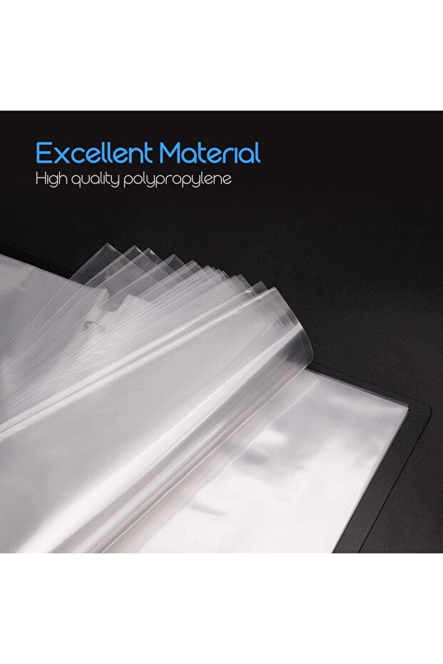 200 Adet Poşet Dosya, Şeffaf Kağıt Koruyucu - 100 Adet Telli Plastik Mavi Dosya - 4