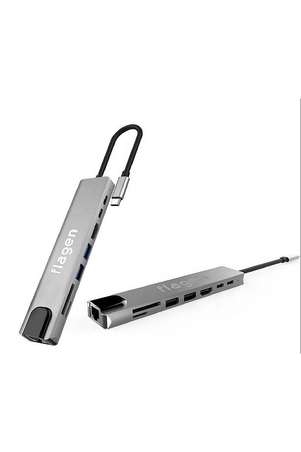 İpad Pro 8 in 1 Ethernet SD USB Type C Hub HDMI Girişli Çevirici - 3