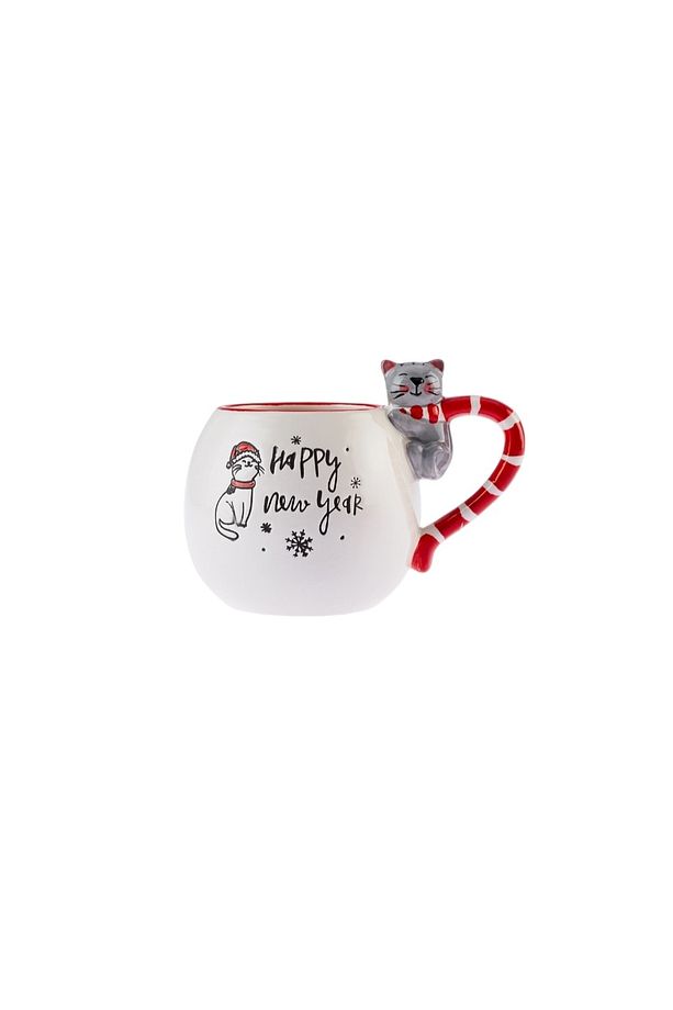 STD New Year Yılbaşı Cat Kupa 450 ml Klasik - 3