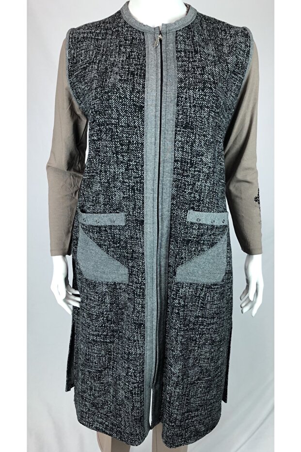 E.z.m - Melted Zippered Long Vest