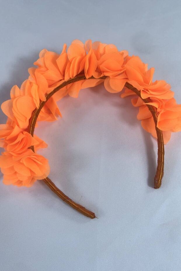 Neon Orange Special Design Floral Henna Maternity Crown Gift Crown – Party Crowns, Stylish Design