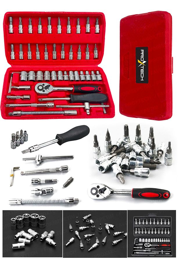 50 Parça Mini Lokma Takımı Otomatik Cırcırlı 1/4" Wrench Set Yüksek Kalite Kombinasyon Alet Seti - 2