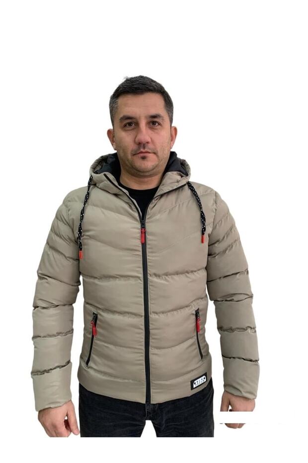 Pánský puffer kabát s kapucí - 3