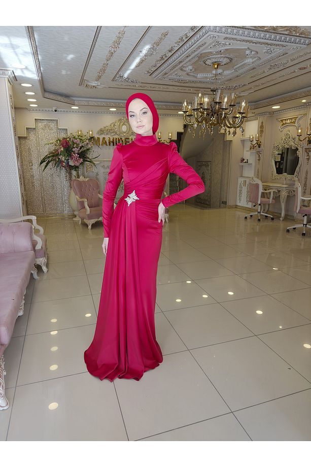 Hera Kırmızı Abiye Elbise - 2
