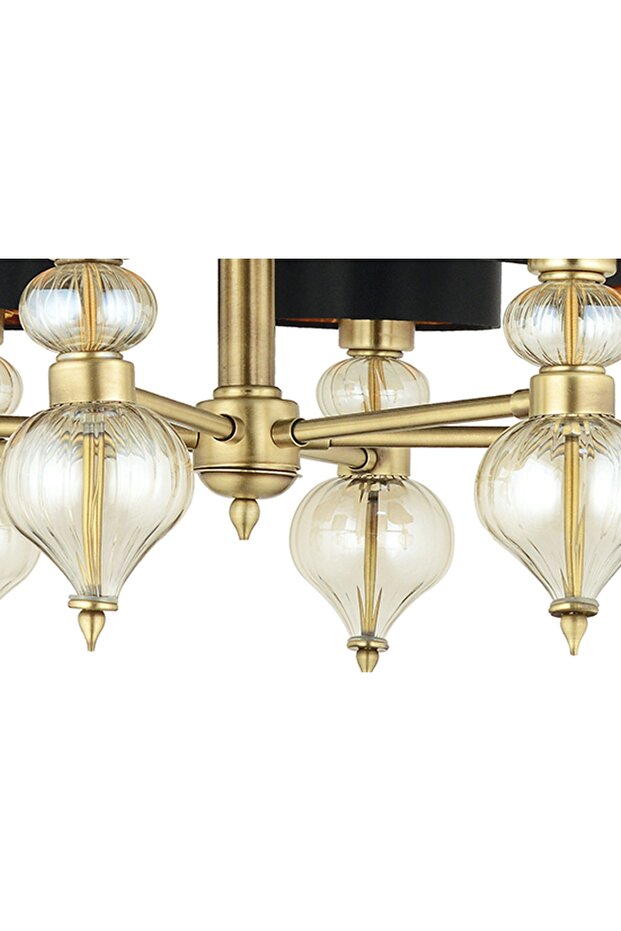 R Dolce Ragazza Şapkalı Klasik Avize 6'lı Sarı 65x80cm - 2