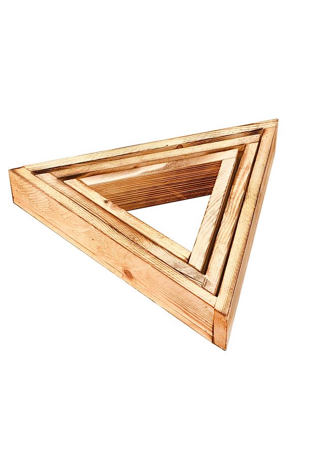 Kitaplık Raf Ahşap Duvar Rafı Üçgen Raf 3Lü 5092 - 4