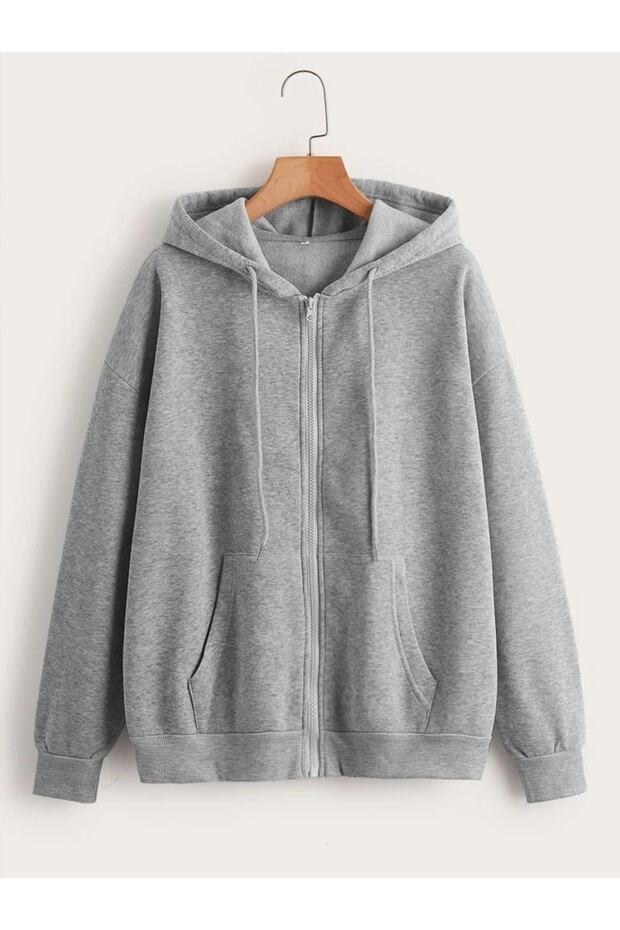 Gri Fermwarlı Sweatshirt - 1