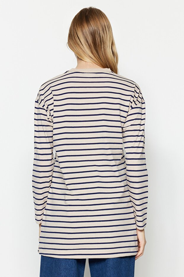 Vizon Çizgili Örme Tunik TCTAW22UK0240 - 6
