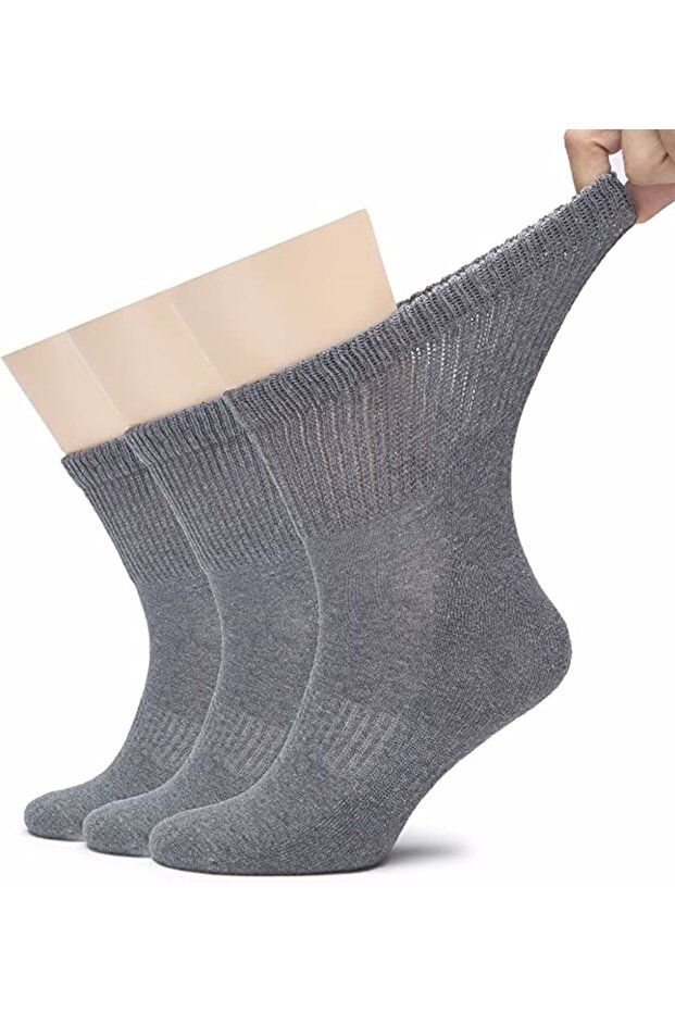 Men's (40 - 44) Cotton Combed Diabetic Socks Candy Socks Elasticless and Anti-Odor Socks 3 Pieces