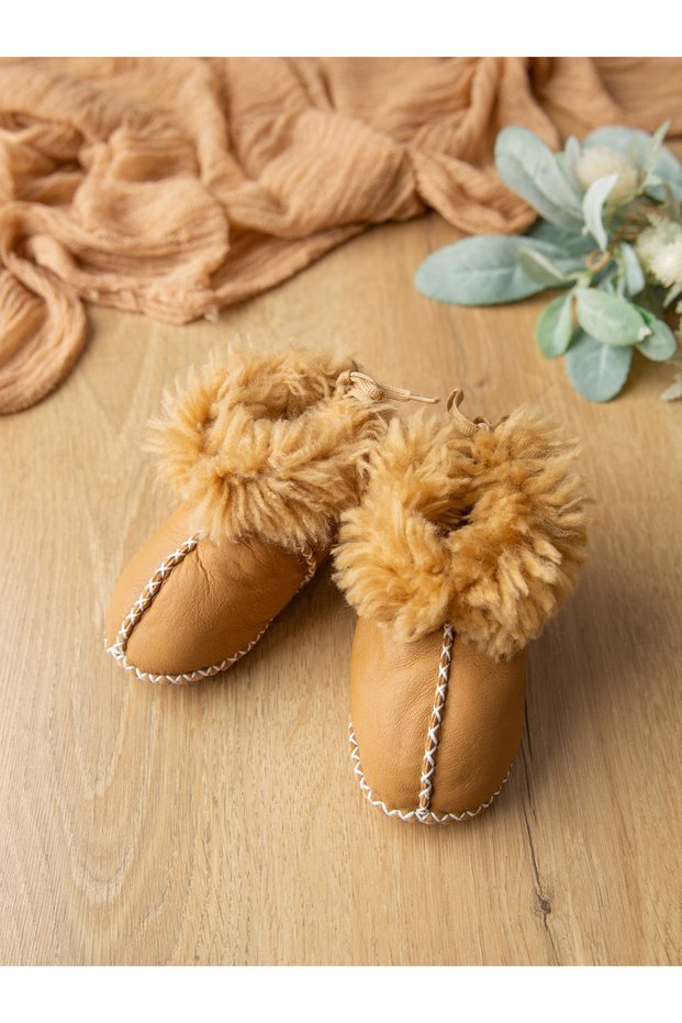 Sare Baby Organic Leather Baby Shoes and Baby Slippers Brown