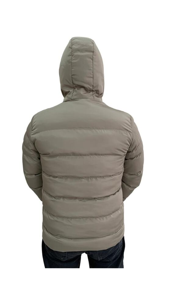 Pánský puffer kabát s kapucí - 4