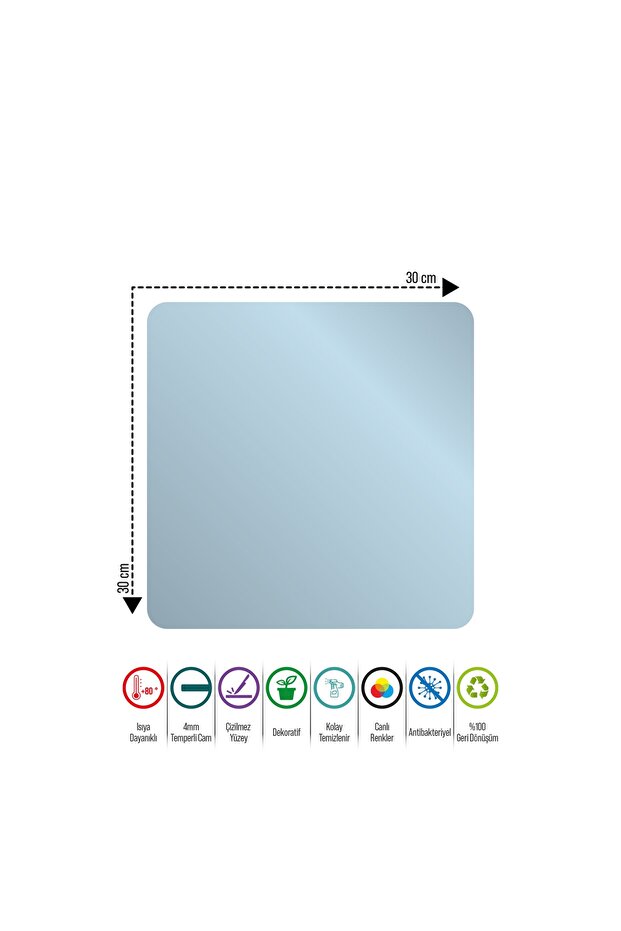 لوح تقطيع زجاجي بنمط أوراق الشجر المربعة - 5