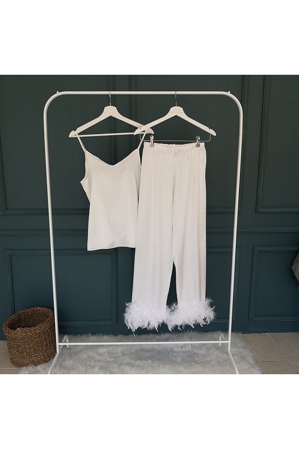 Otriş Detaylı Ipek Pijama Takımı - 1