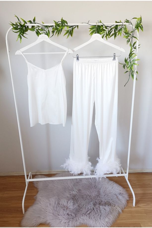 Otriş Detaylı Ipek Pijama Takımı - 2