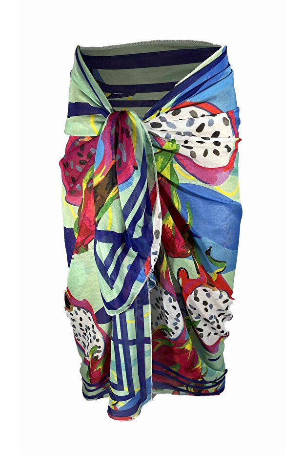 Amara Dragon Fruit Pattern Pareo - 2