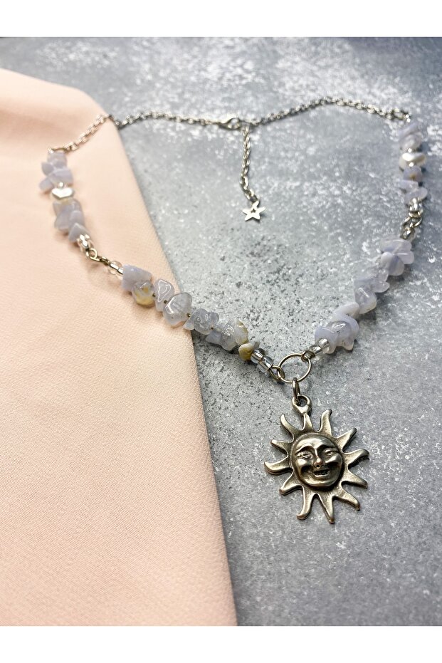 Chalcedony Y2k Fairycore Natural Stone Necklace