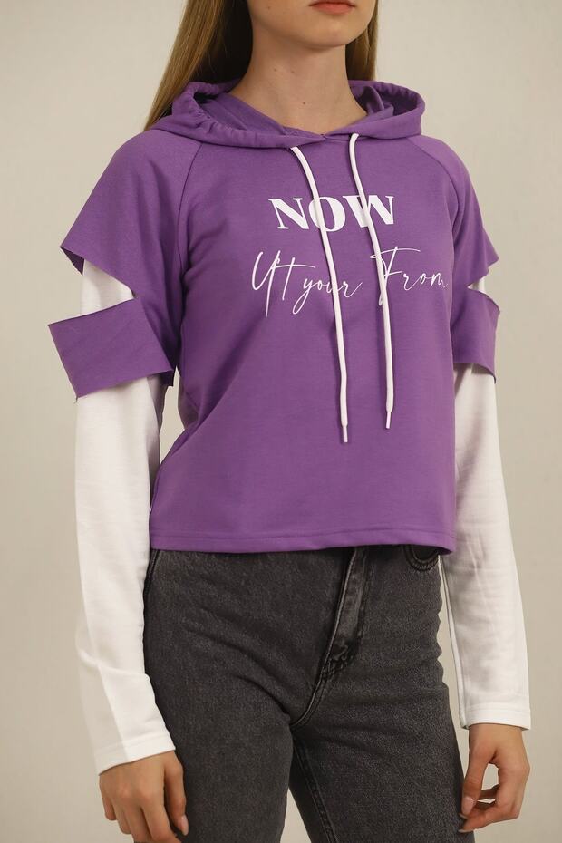 Hooded Patterned Sweat - 5