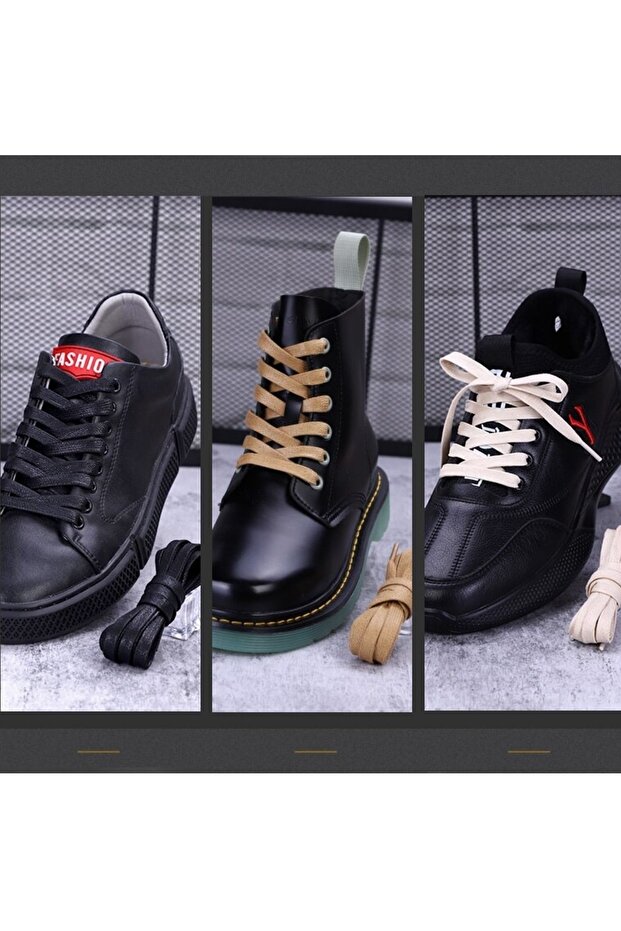 120 Cm Kırmızı Yassı Mumlu Bağcık, Pamuklu Örme Bot Ayakkabı Bağcığı - 7