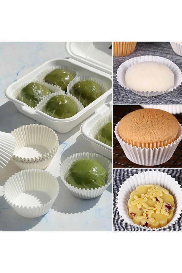 Kalıp Tepsi Için Beyaz Renk Tek Kullanımlık Kağıt Muffin Kek Kalıbı 1 Paket ( 300 Adet ) - 7