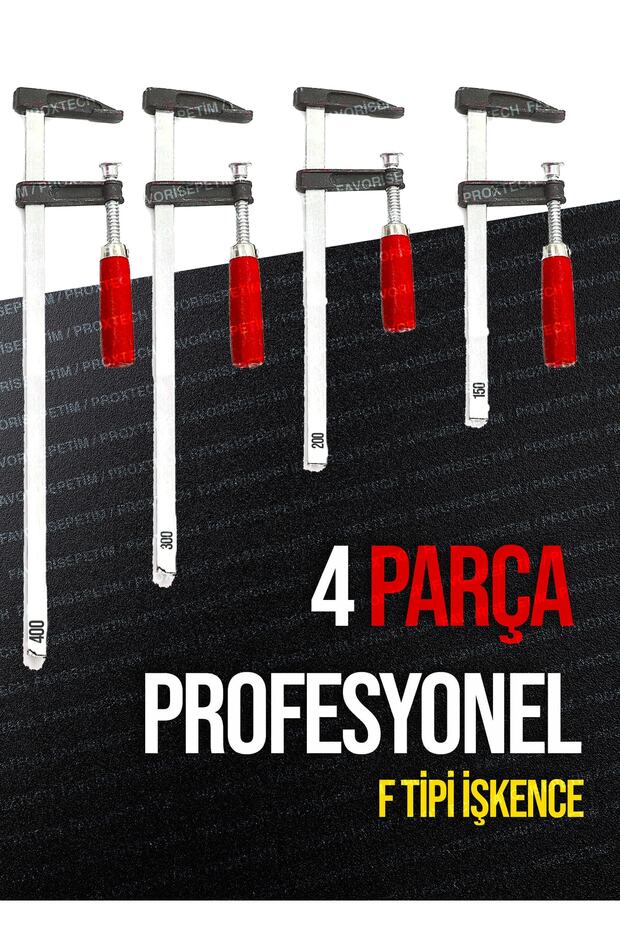 5 Parça Portek Masa Tezgah Mengenesi 80mm F Tipi Ahşap Çelik Mobilyacı Işkencesi Kıskaç Işkence - 4