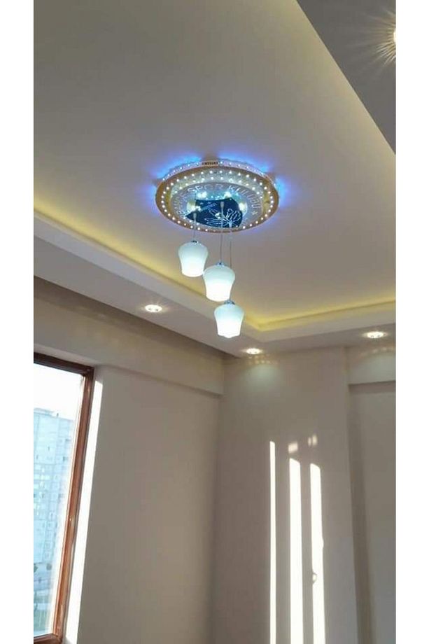 Taraftar Çocuk Avizesi Sarı Lacivert Kumandalı - 1