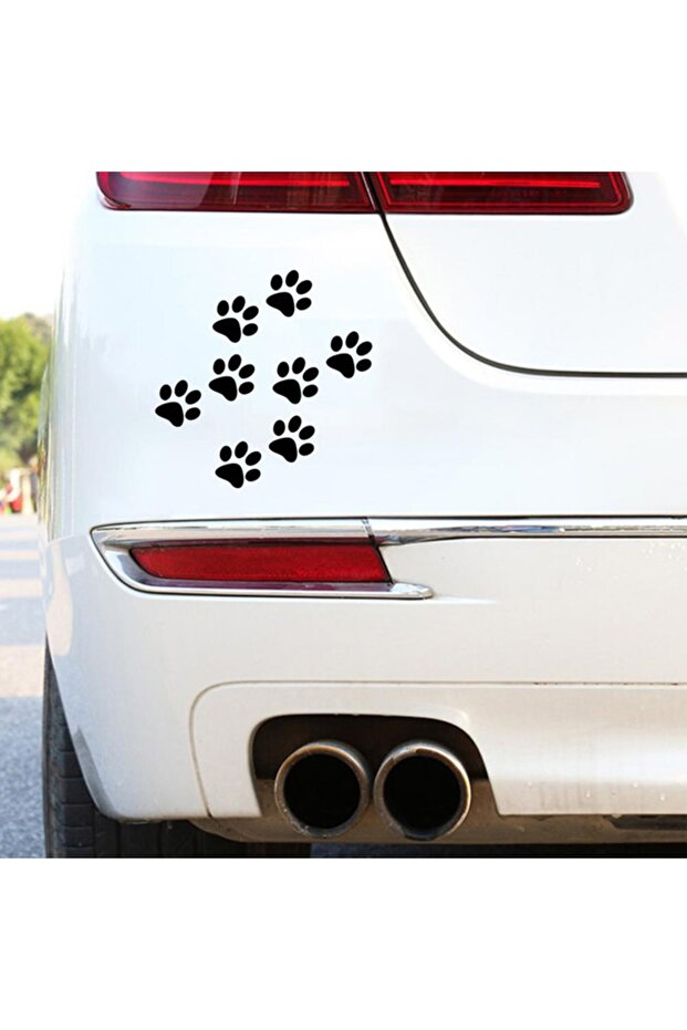 8 Pieces Dog Paw Black Color Car Gluing