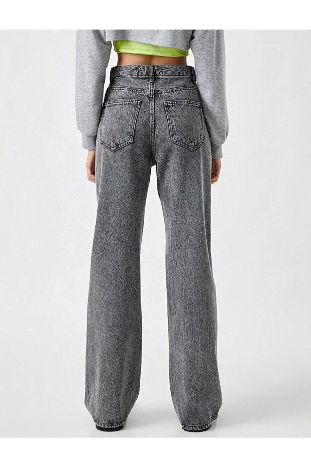 Malfoy Women's High Waist Wide Leg Jeans, Palazzo Jeans, Wide Leg