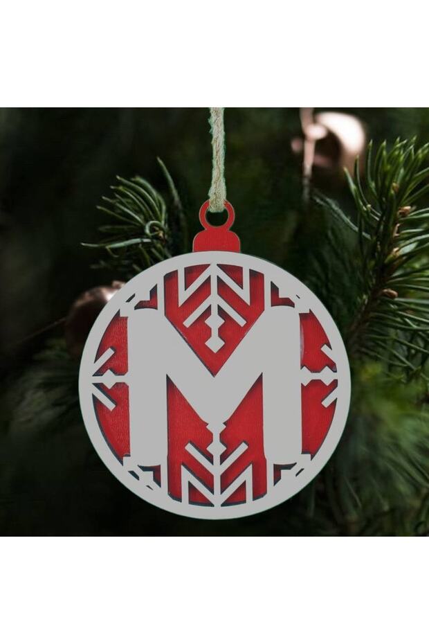 Letter M Christmas Tree Ornament