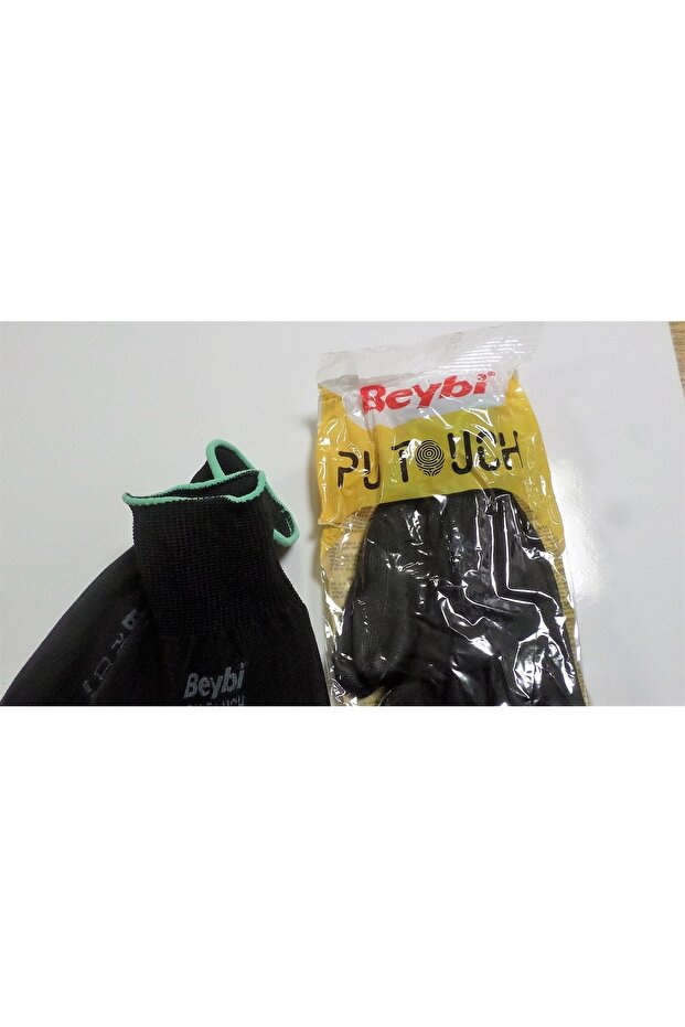 Pu Touch Polyester Örme Iş Eldiveni Medium No:8 Siyah (2çift) - 5