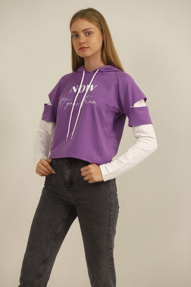 Hooded Patterned Sweat - 3