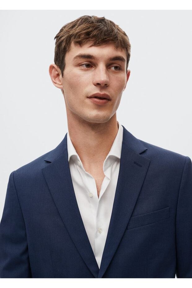 Slim Fit Wool Blazer Jacket - 7