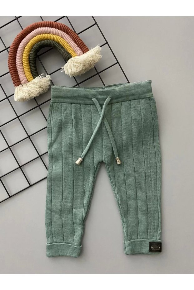 Baby Mint Color Laced Unisex Knitwear Leggings Trousers