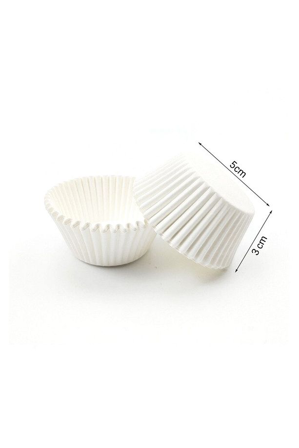 Kalıp Tepsi Için Beyaz Renk Tek Kullanımlık Kağıt Muffin Kek Kalıbı 1 Paket ( 300 Adet ) - 2
