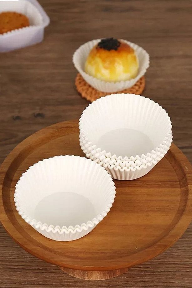 Kalıp Tepsi Için Beyaz Renk Tek Kullanımlık Kağıt Muffin Kek Kalıbı 1 Paket ( 300 Adet ) - 5