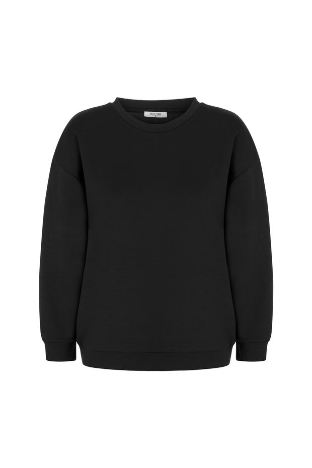 Black Crew Neck Sweatshirt Cotton