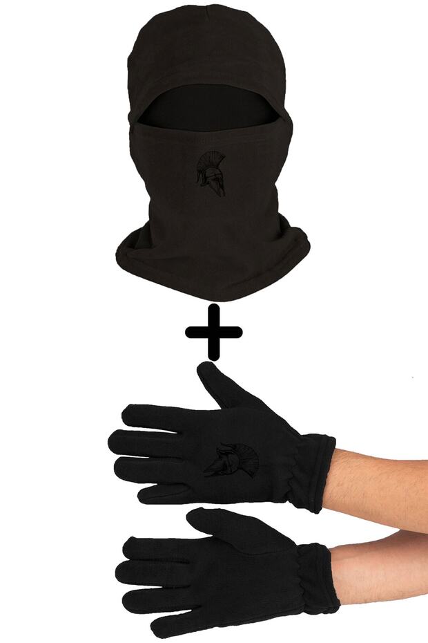 Zestaw polarowa maska śnieżna i długie rękawiczki - War Cap Bll1322 - 1