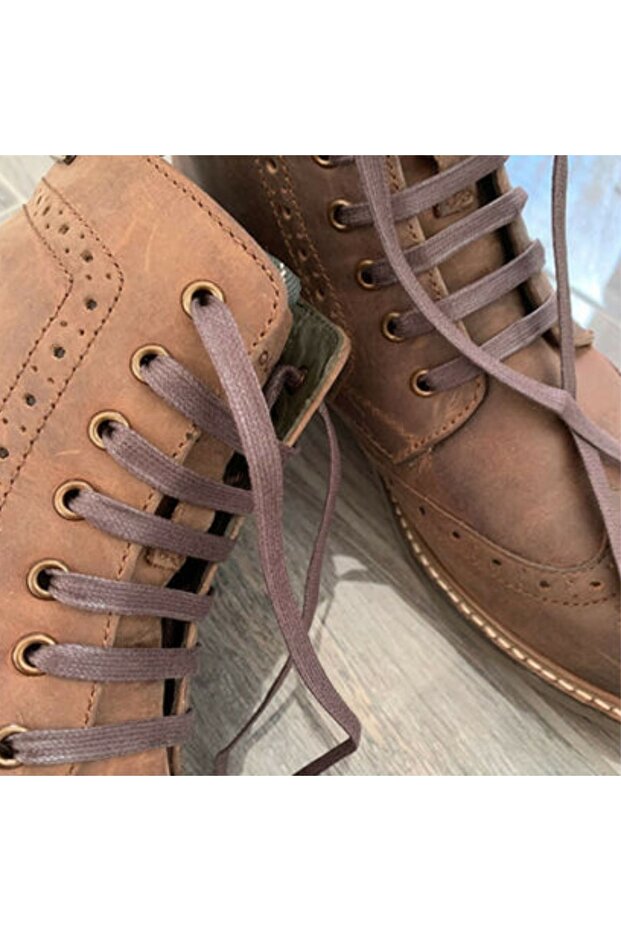 120 Cm Kırmızı Yassı Mumlu Bağcık, Pamuklu Örme Bot Ayakkabı Bağcığı - 4