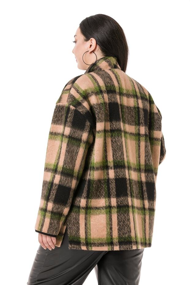 Large Size Shawl Collar Bag Pocket Single Button Unlined Mink Jacket - 3