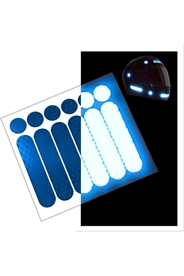 12 Adet Kask Reflektörlü Çıkartmalar - 1