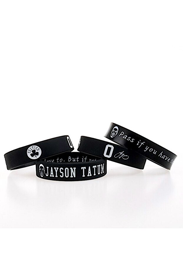 Black Boston Basketball Bracelet with Jayson Tatum Portrait