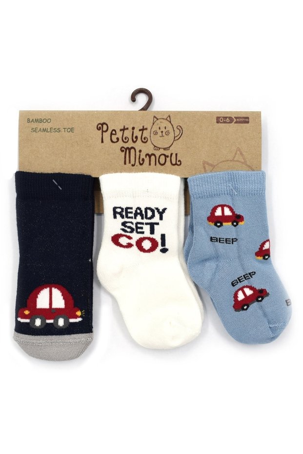 3-Piece Car Baby Socks 2175