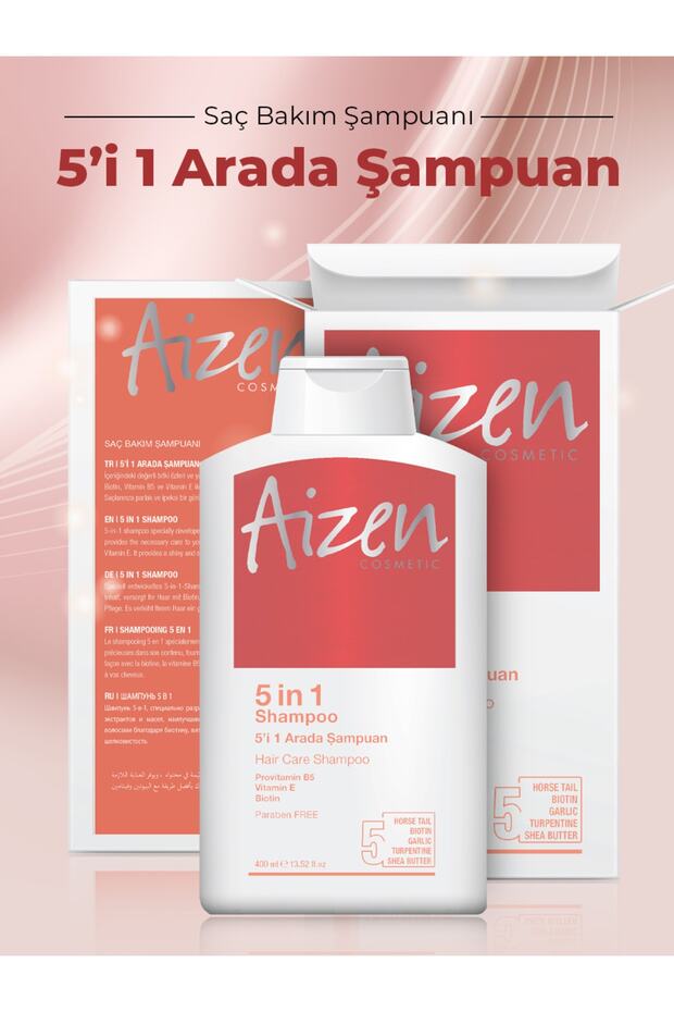 5i 1 Arada Saç Şampuanı - 5 Bakım Tek Şampuan - Kepek - Dökülme - Zayıf Saç Telleri 400ml - 5
