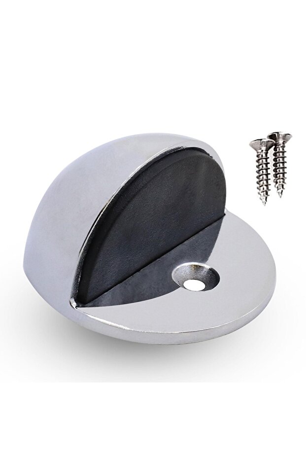 Half Moon Door Stopper Buffer Screw Metal Door Stop Glossy Chrome